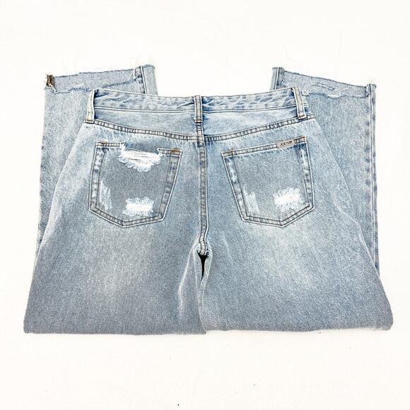 Joe's Wide Leg Light Wash Distressed Ripped Denim Jeans Parksville Size 29 - Picture 5 of 8